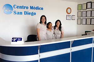 La recepción del Centro Médico San Diego